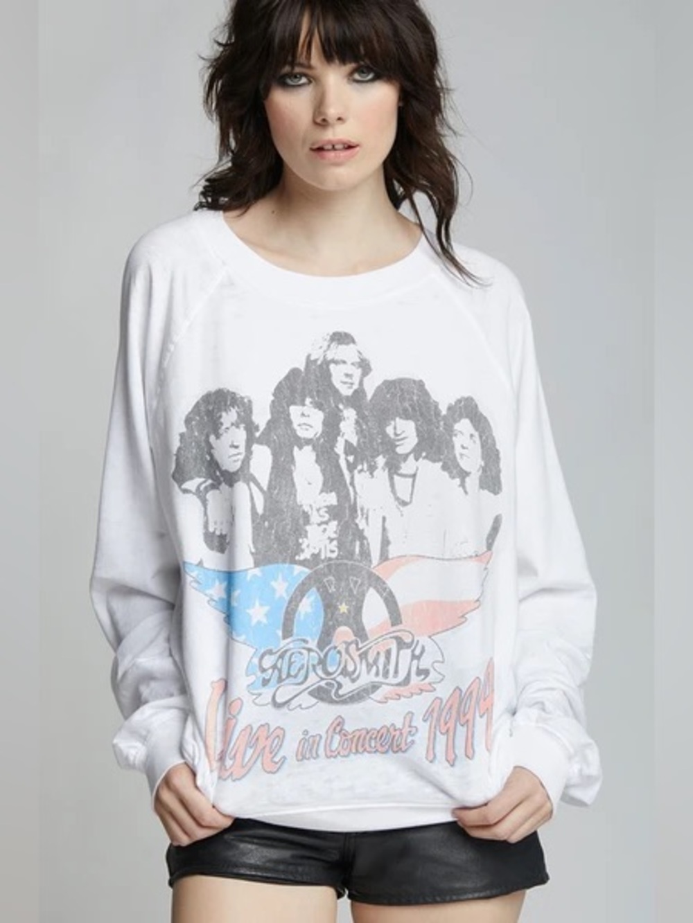 Aerosmith 1994 Get a Grip Tour Oversized Burn Out Sweatshirt Recycled Karma